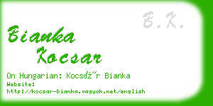 bianka kocsar business card
